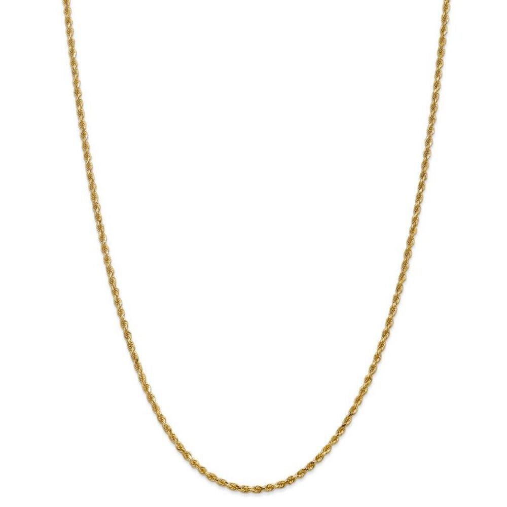 2.25mm, 14k Yellow Gold Diamond Cut Solid Rope Chain Necklace, 26 Inch - Picture 2 of 7